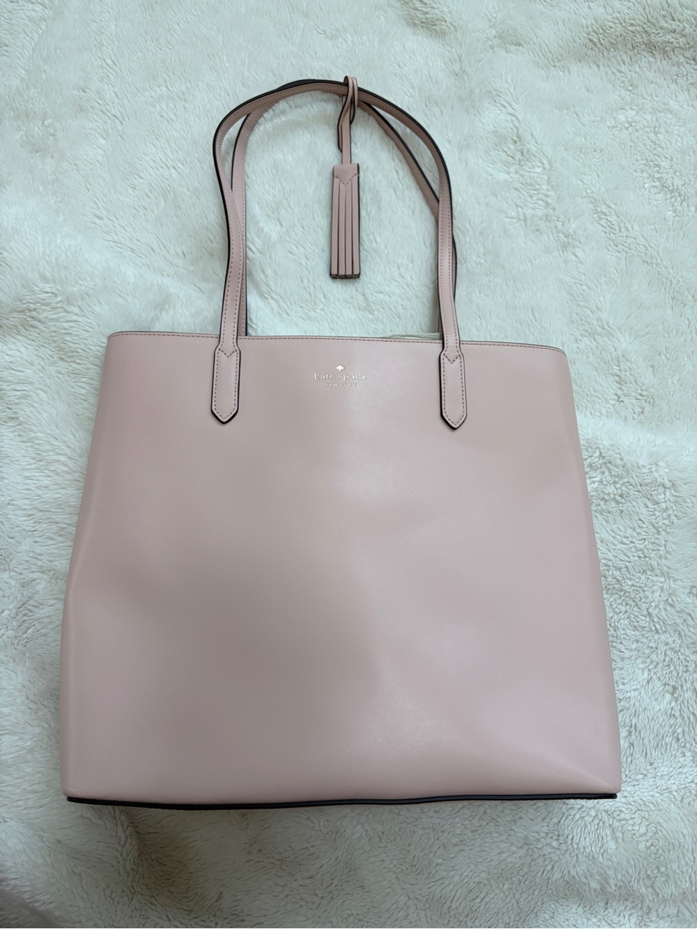 kate spade Blush Pink Leather Tote with Tassel